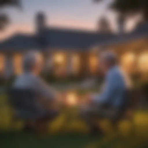 Senior Couple Enjoying Sunset in Retirement Community