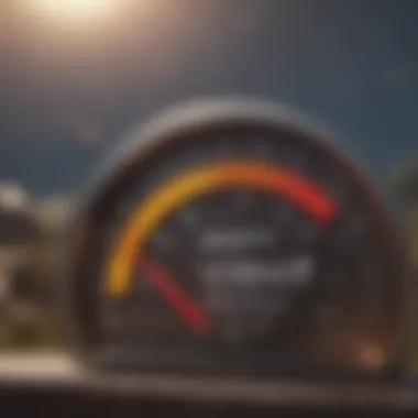 Credit Score Gauge Visual representation of a credit score gauge