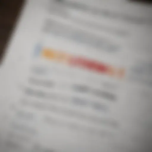 Detailed view of a credit report highlighting important sections