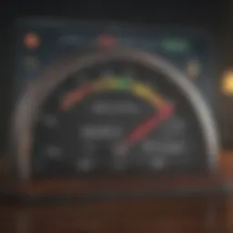 Illustration of a sophisticated credit score gauge