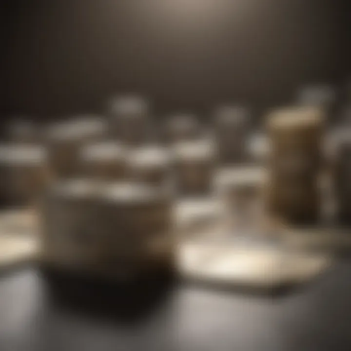 A close-up illustration of various types of bank deposits.