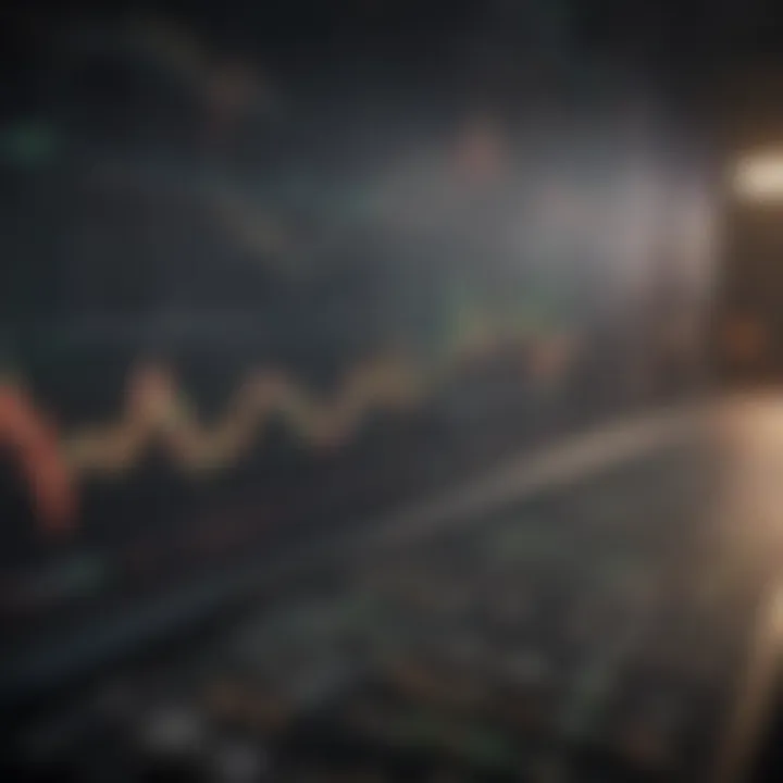 Visual representation of stocks with a dynamic chart for market volatility