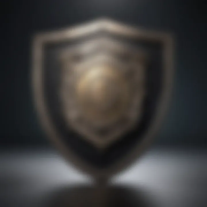 Illustration showcasing bonds with a shield symbolizing security and stability