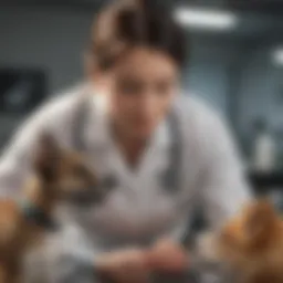 Veterinary technician assisting a patient