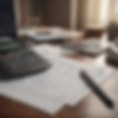 Calculator and financial documents on a table