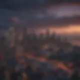 A scenic view of Seattle skyline with financial graphs overlay