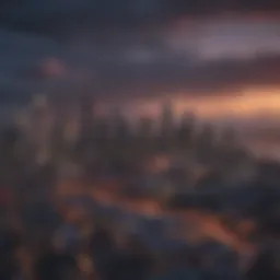 A scenic view of Seattle skyline with financial graphs overlay