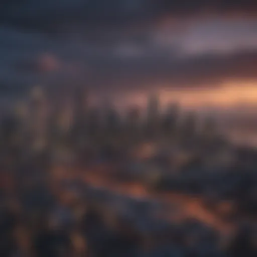 A scenic view of Seattle skyline with financial graphs overlay