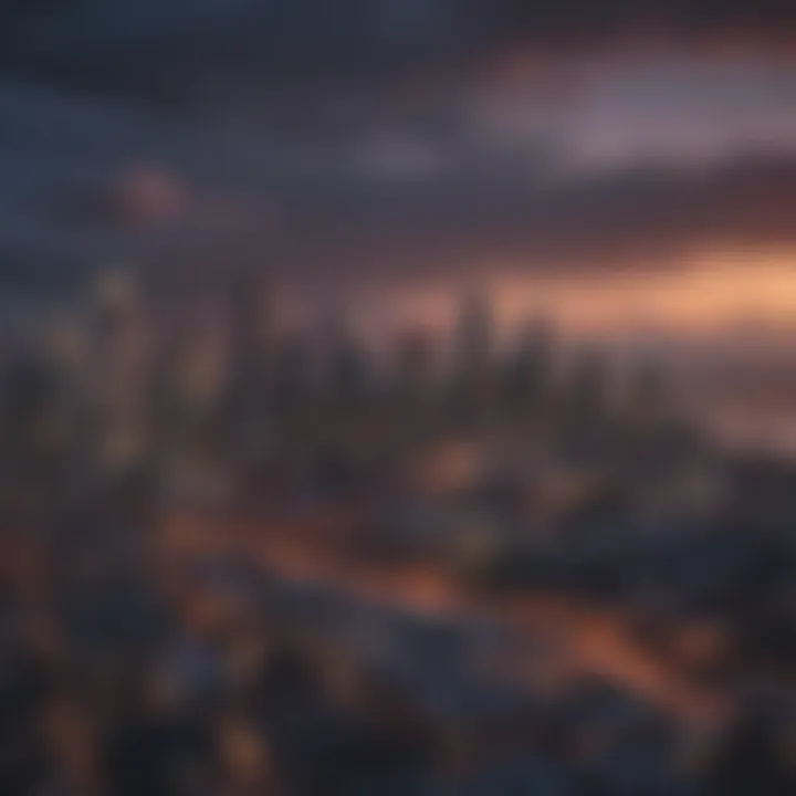 A scenic view of Seattle skyline with financial graphs overlay