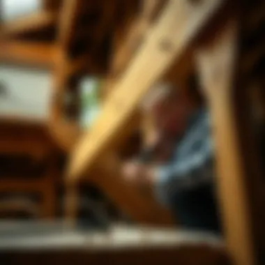 Expert Craftsmanship in Wood A detailed view of a well-crafted wooden structure