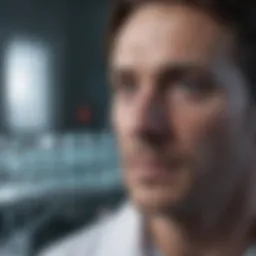 Genetic specialist analyzing DNA sequences in a lab