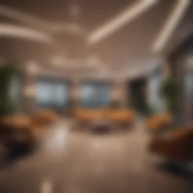 Exclusive Travel Perks Modern airport lounge with comfortable seating and elegant decor