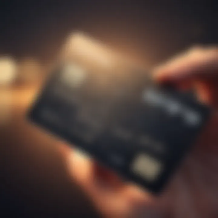 Close-up of United Air credit card with elegant design