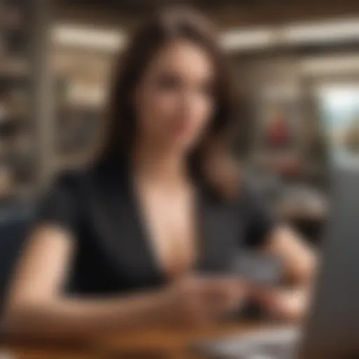 Elegant woman managing her Kohl's credit card account online