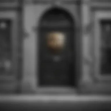 Logos of UPS and the Post Office in grayscale Comparison of UPS and Post Office logos in grayscale