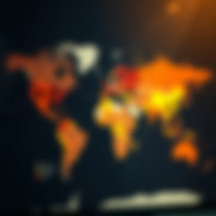 World map displaying uranium reserves and production