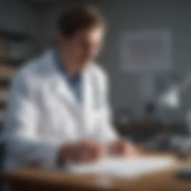 Public Health Analysis in Veterinary Medicine Veterinarian analyzing health data in a public health setting