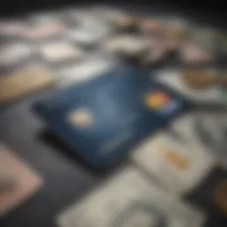 Illustration depicting Visa card and global currencies