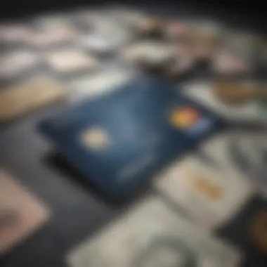 Visa Card and Global Currencies Illustration depicting Visa card and global currencies