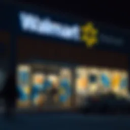 Illustration of Walmart store front showcasing money transfer service