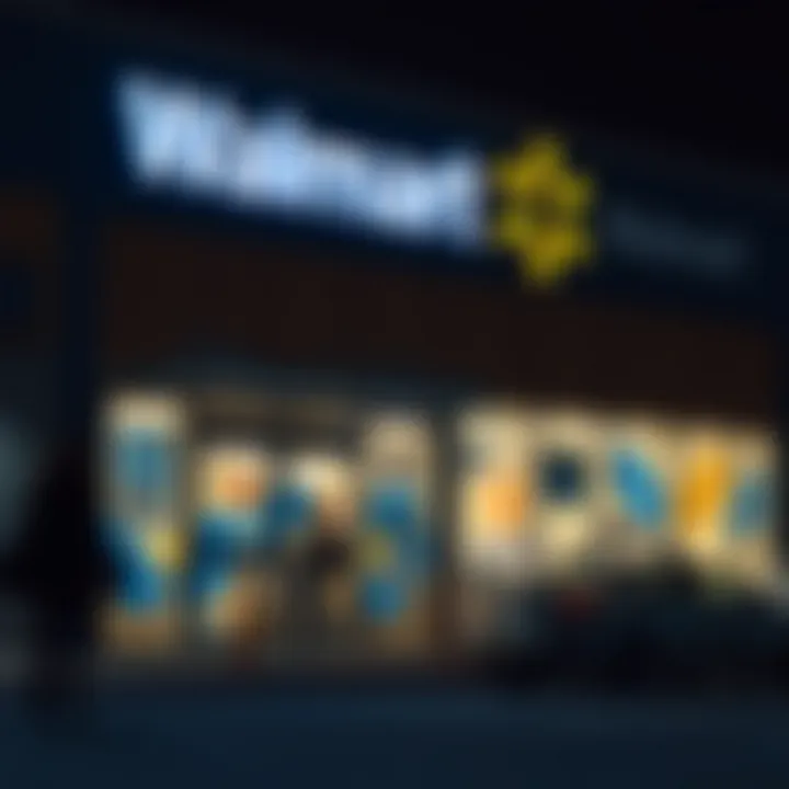 Walmart Money Transfer Service Overview Illustration of Walmart store front showcasing money transfer service