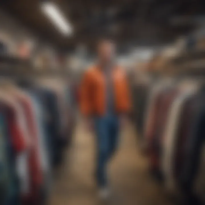 A vibrant local thrift store filled with clothing options